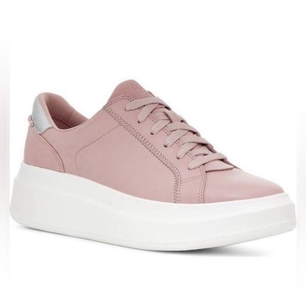 UGG Scape Platform Sneakers Leather Lace
Up Low Top Rose Gray, Size 9 (EU 40)